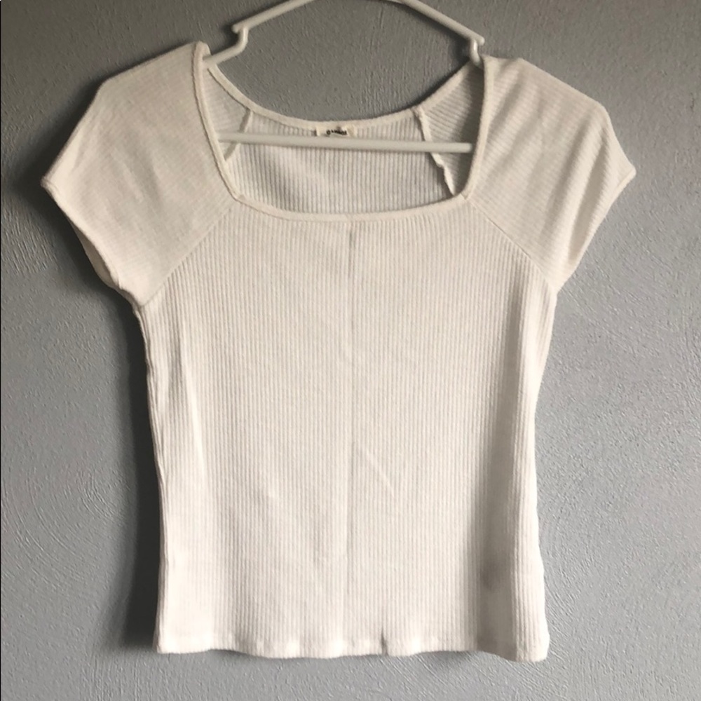 Garage Square Neck Ribbed Baby Tee